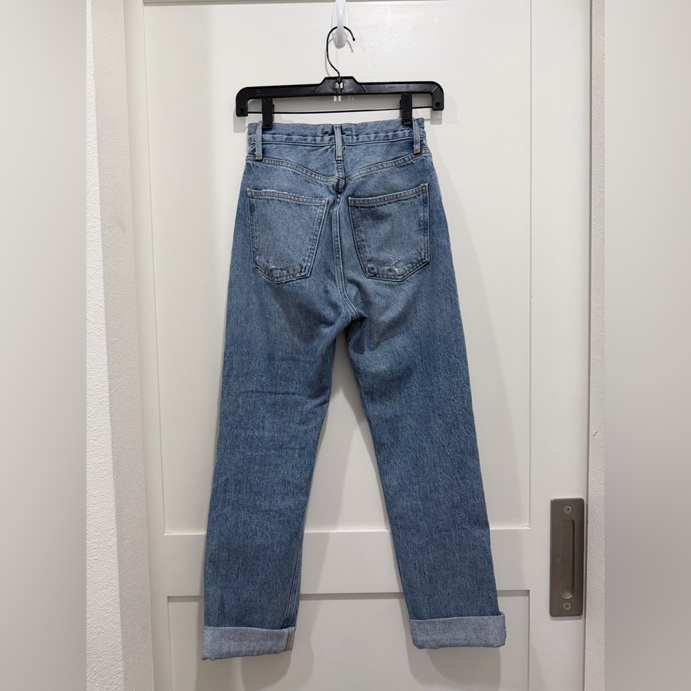 AGOLDE 90’s Mid Rise Loose Distressed Jeans Size 23 Pre-Loved 25” Inseam - Picture 2 of 7